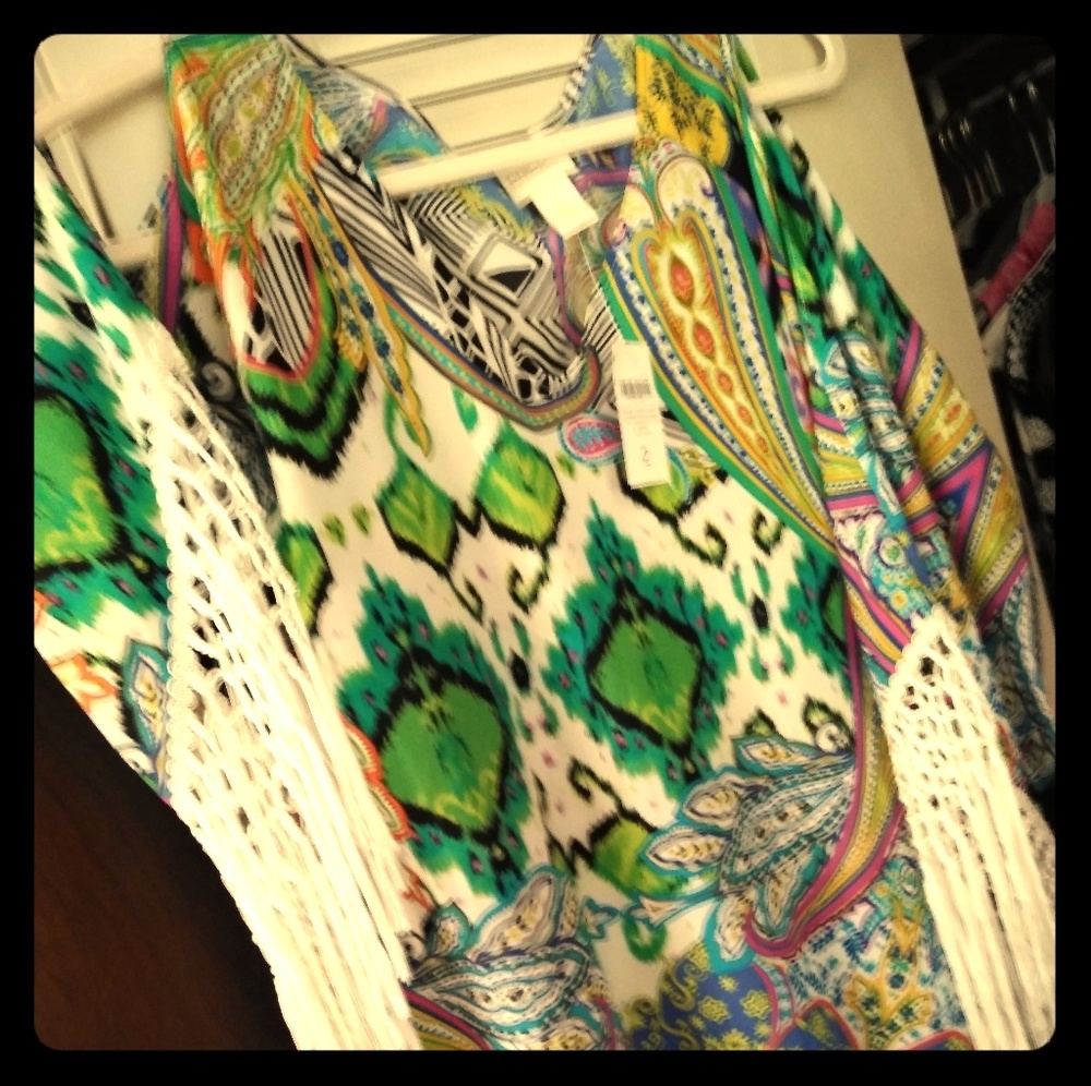 NWT CHICO'S BOHO FRINGED Tunic